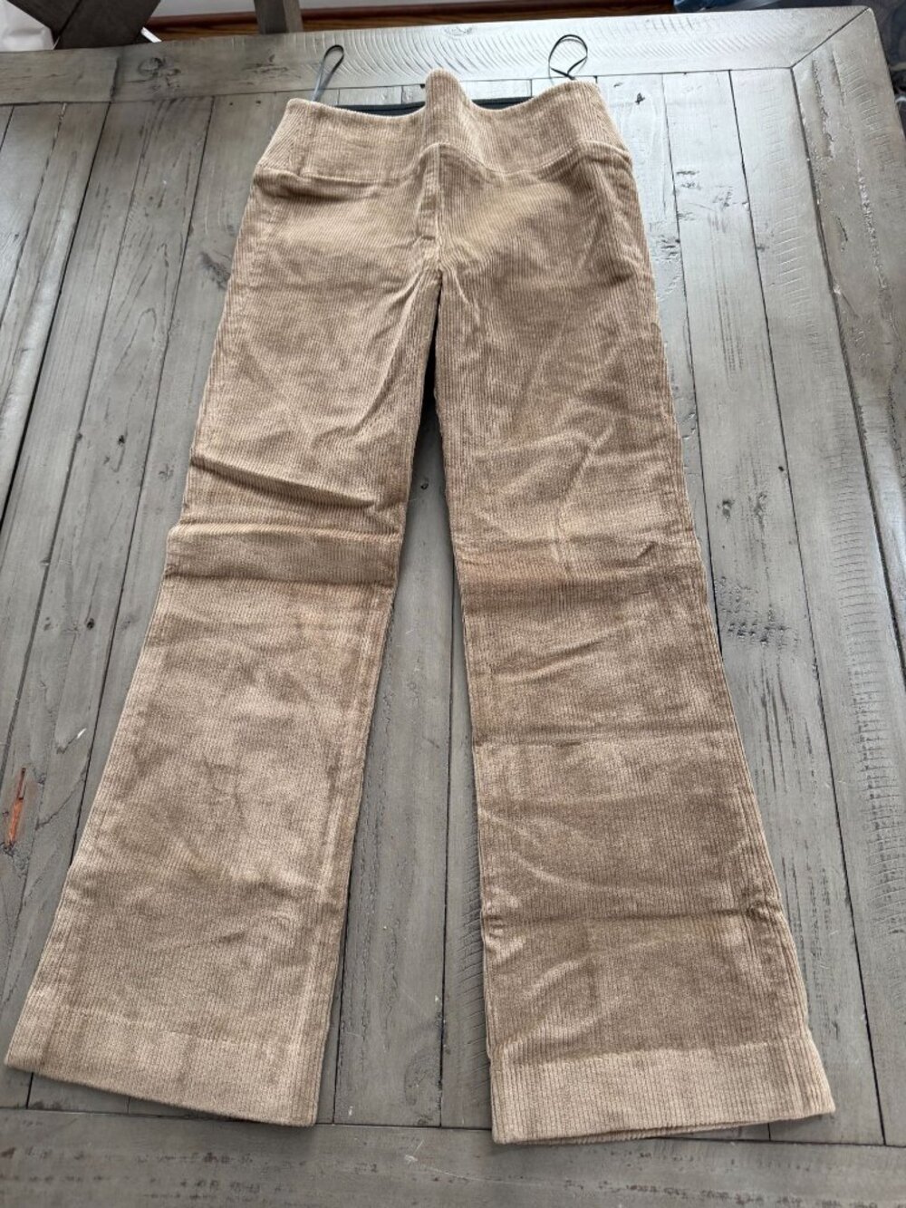 SPRWMN Women's Corduroy Ankle Flare Seam Pant Brown Size XS